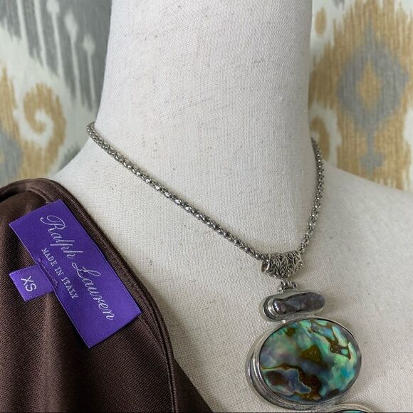 Ralph Lauren Collection Brown Sleeveless Knit Fringe Drape Top - Picture 14 of 16